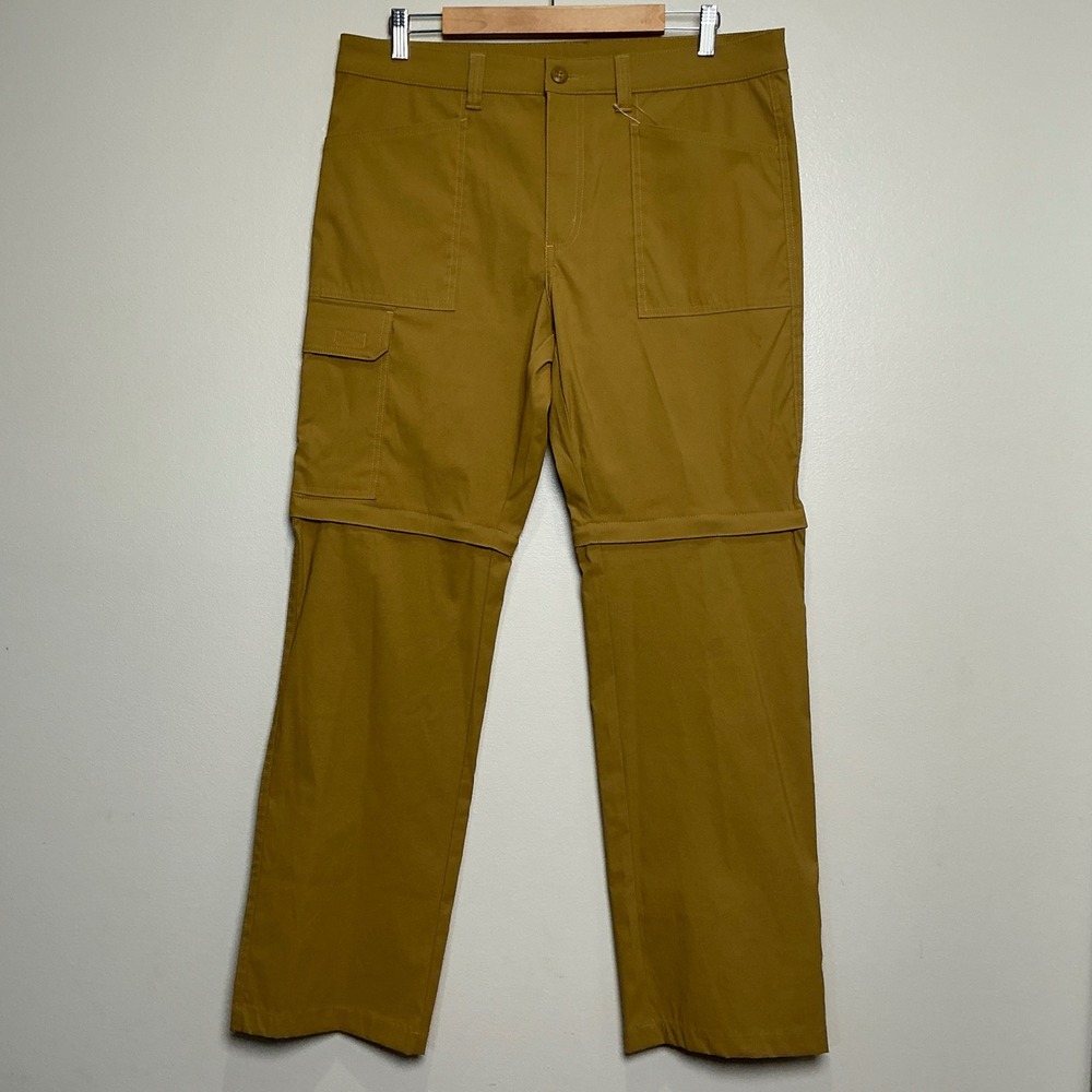 Eddie Bauer Tech Cargo Convertible Pants Mens 34x32 Bronze Zip Off Hiking Travel